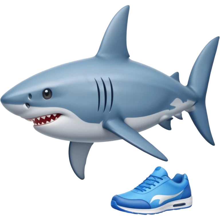Shark with blue shoes emoji