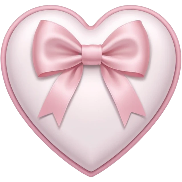 White heart with light pink ribbon bow emoji