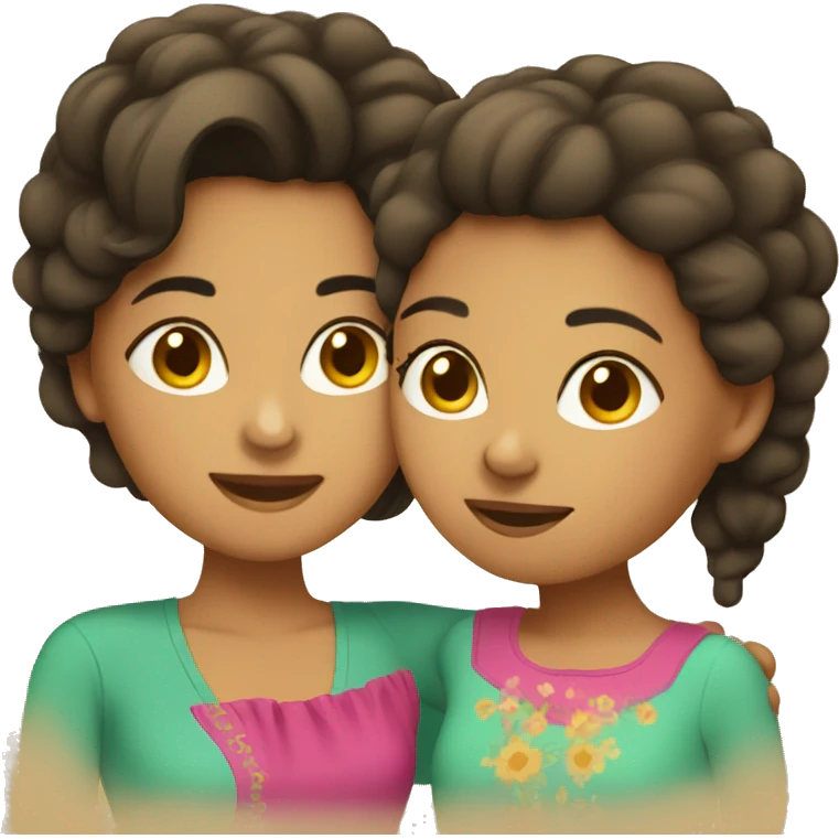 one hispanic mother and daughter emoji