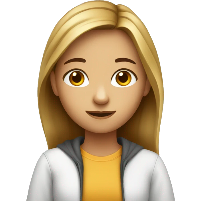 Teenager girl with studying emoji