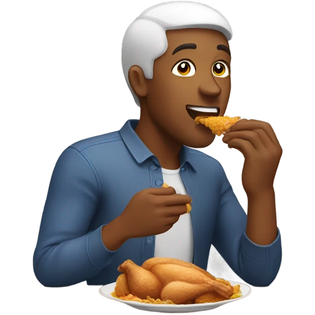 Guy eating chicken  emoji