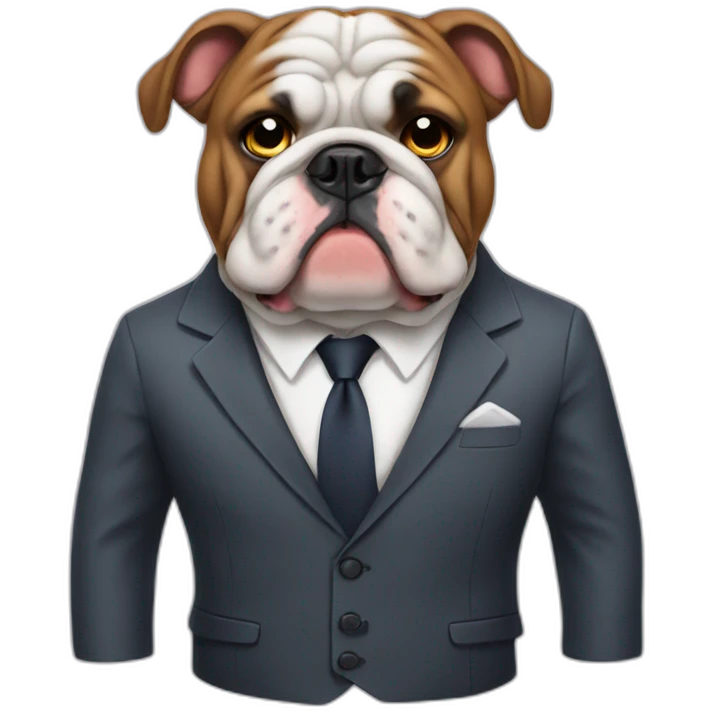 Bulldog in a suit emoji