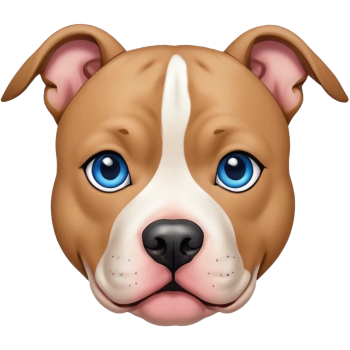 American pit bull terrier with one blue eye emoji