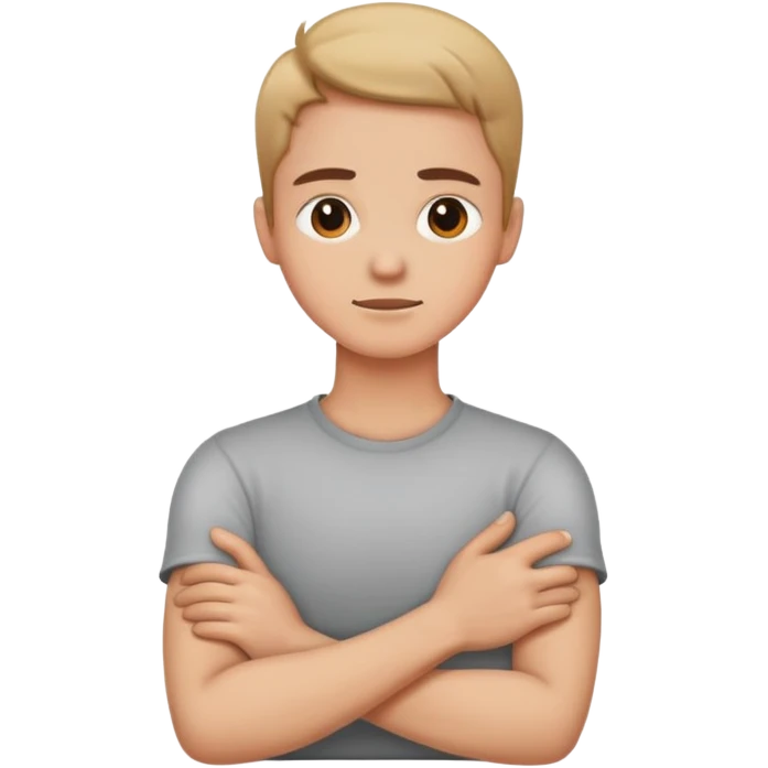 Arms crossed holding neck  emoji