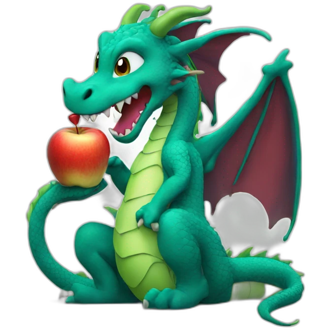 A dragon eating an apple emoji