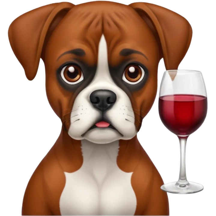 dog boxer with red wine glass emoji