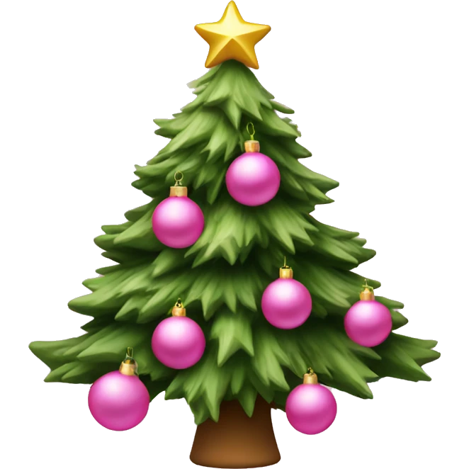 Christmas tree decorate with pink ornaments  emoji