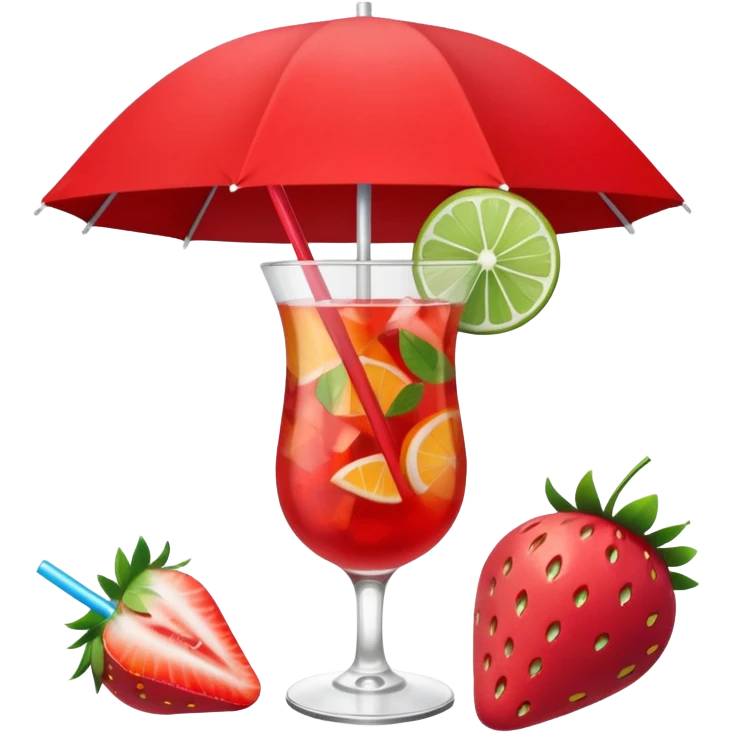 Fruit Punch – colorful drink with fruit chunks and umbrella emoji