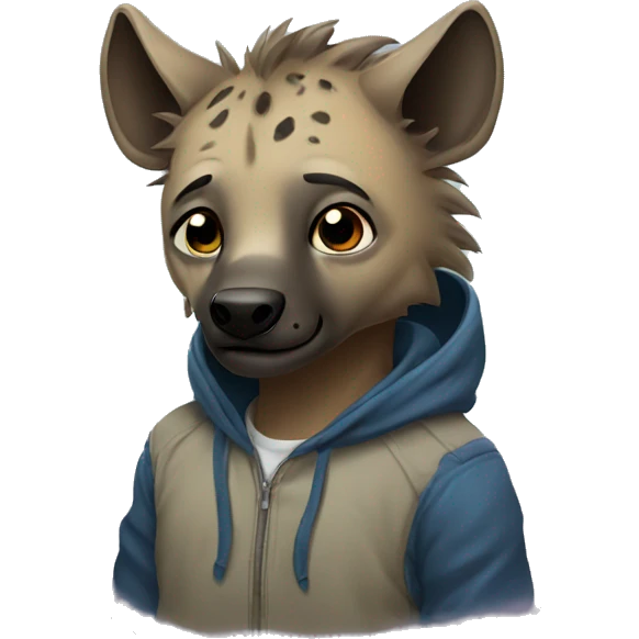 Hyena wearing hoodie  emoji