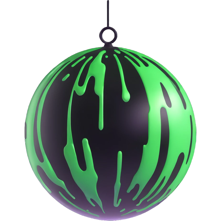 slime disco ball, glossy and fun emoji