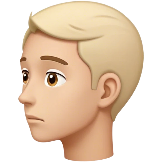 a person listening attentively to someone talking, you can tell they are thinking about what is being said, their head is slightly tilted emoji