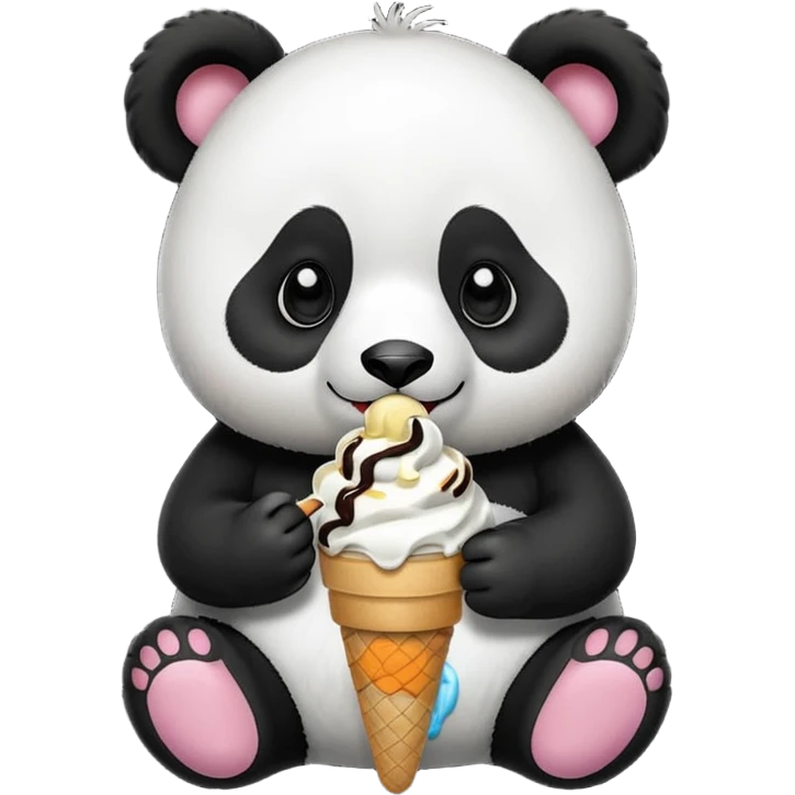 Panda eating ice cream emoji