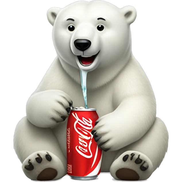 polar bear drinking coca cola emoji