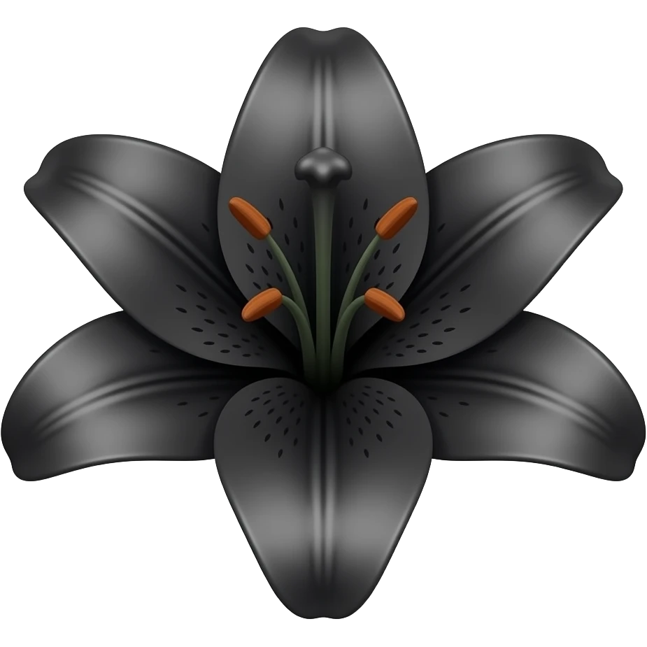 black lily, with a black moon in the bloom emoji