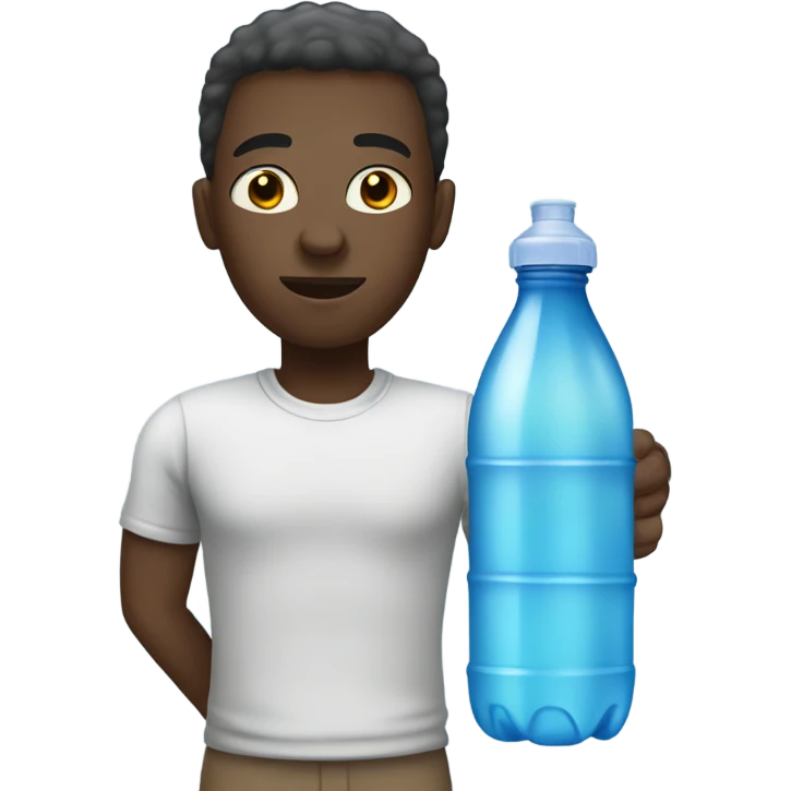 African with an empty water bottle emoji