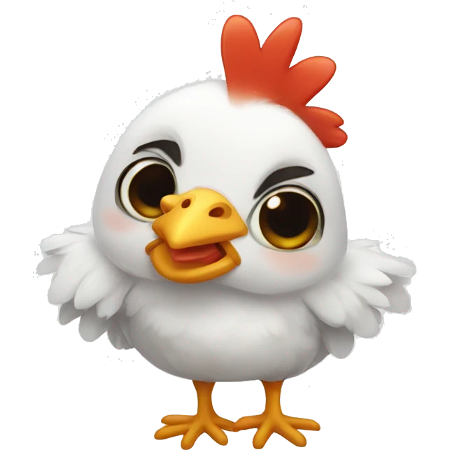 Cute chicken emoji