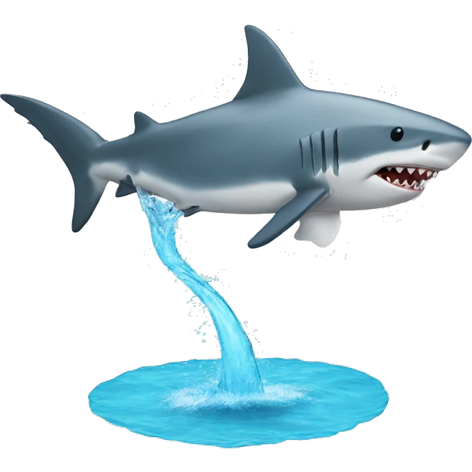 Shark doing a backflip emoji