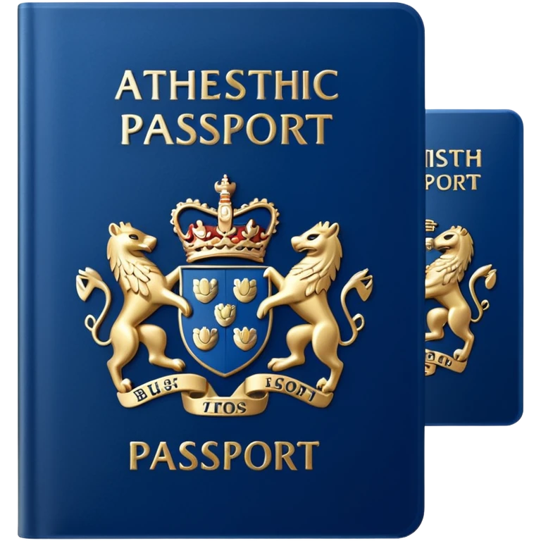 aesthetic british passport in the style of apple emoji emoji