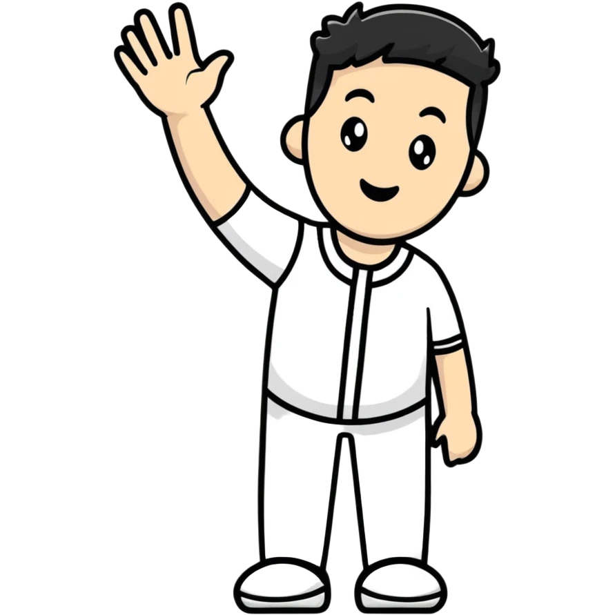 man waving emoji