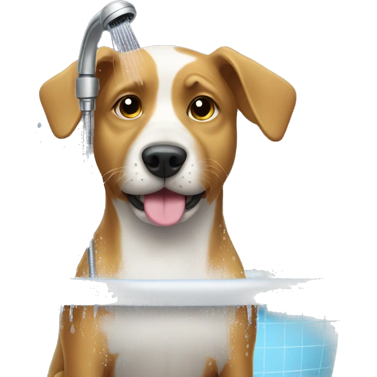 Dog taking a shower emoji