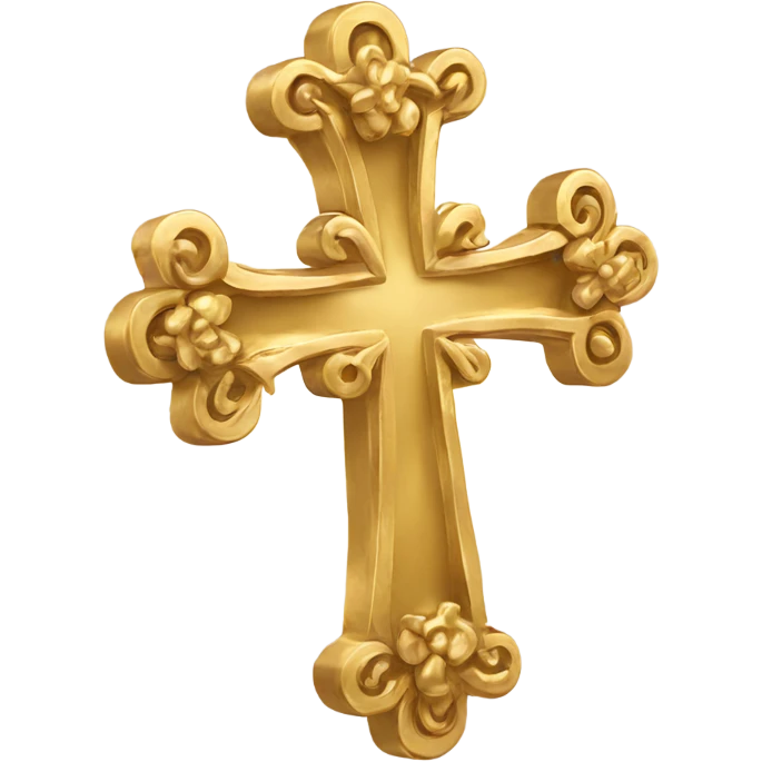 Frilly gold cross emoji