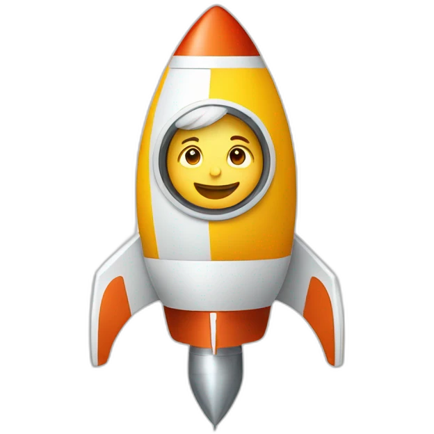 White freelancer on rocket emoji