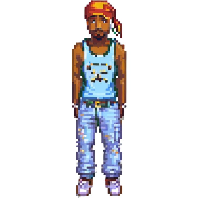 2Pac в полный рост, no background emoji