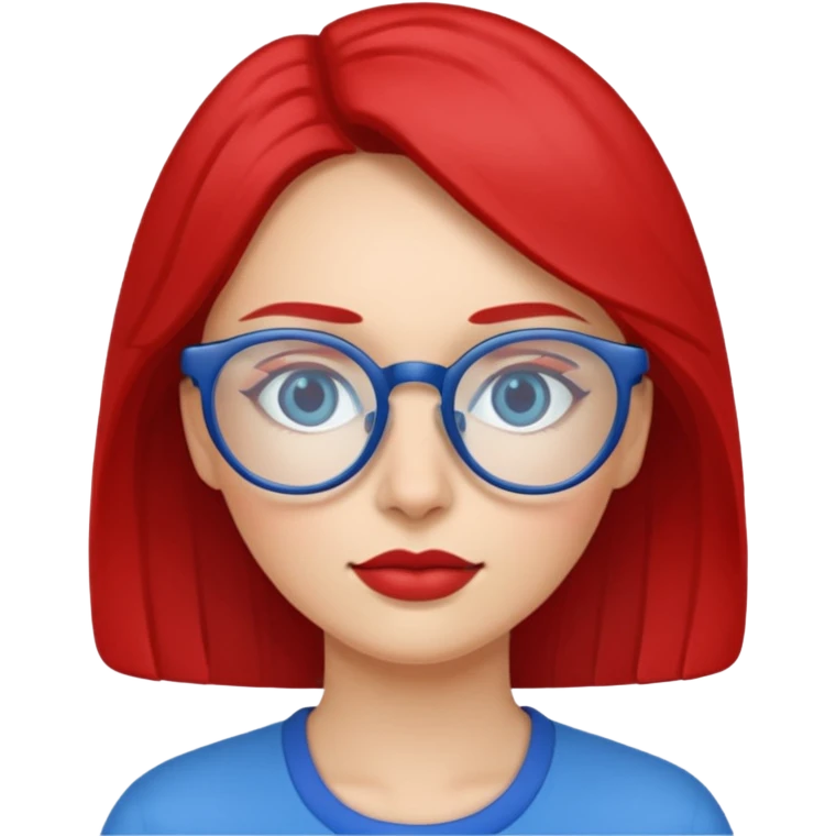 woman with glasses one glass red one glass blue emoji
