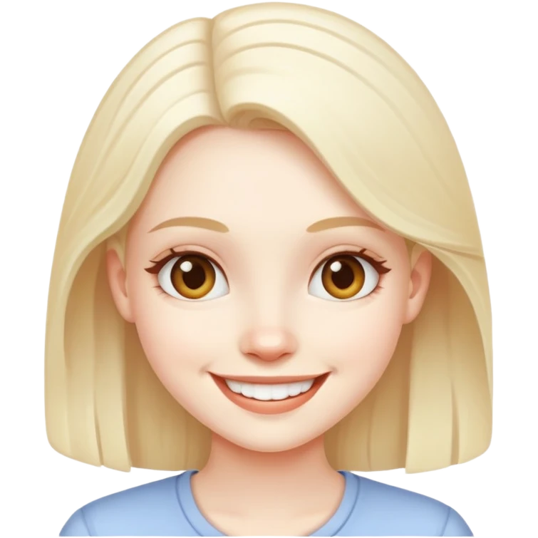 Girl smiling ugly emoji