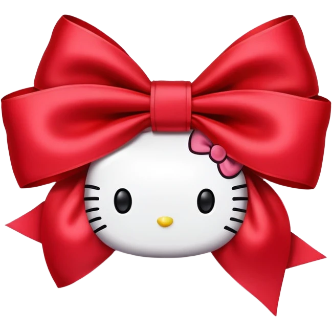 Big bow with hello kitty on it  emoji