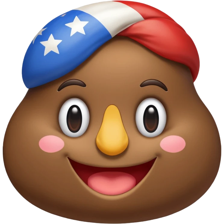 Smiling poo with the french flag colours emoji