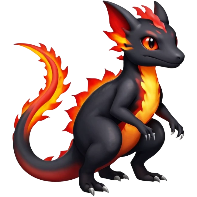 Salandit-Umbreon-Charmeleon-Fakémon-hybrid-creature (full body)  emoji