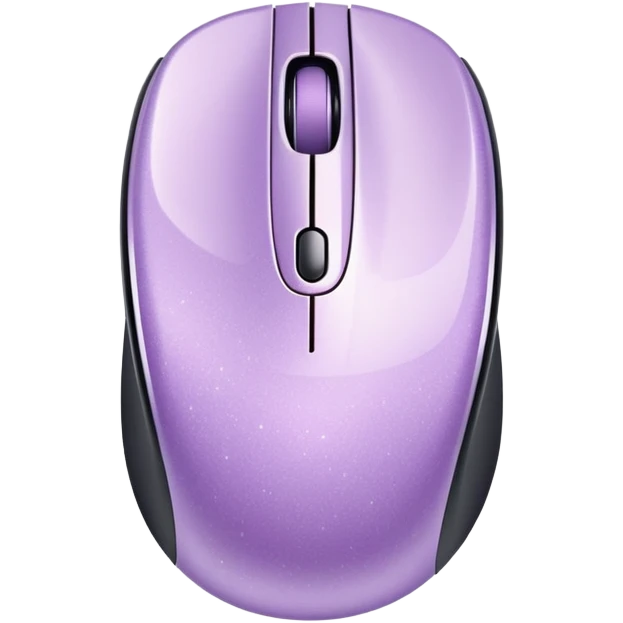 Realistic glitter pastel purple computer mouse emoji