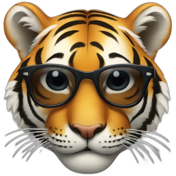 smirking tiger wearing sunglasses emoji