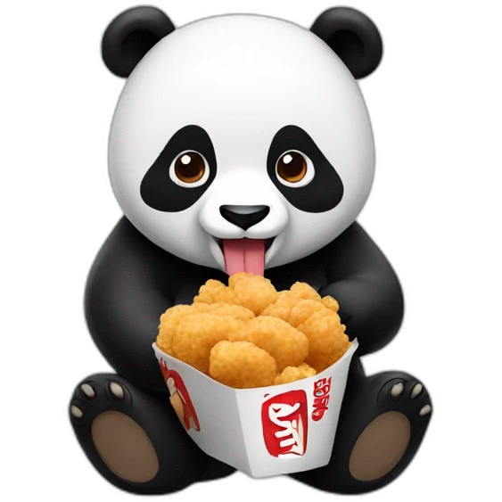 Panda eating kfc emoji