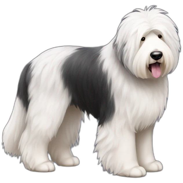 Dog old english sheepdog full-height emoji
