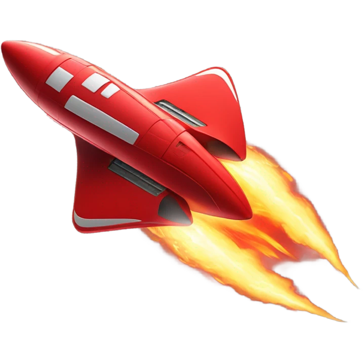 red spaceship lift off emoji