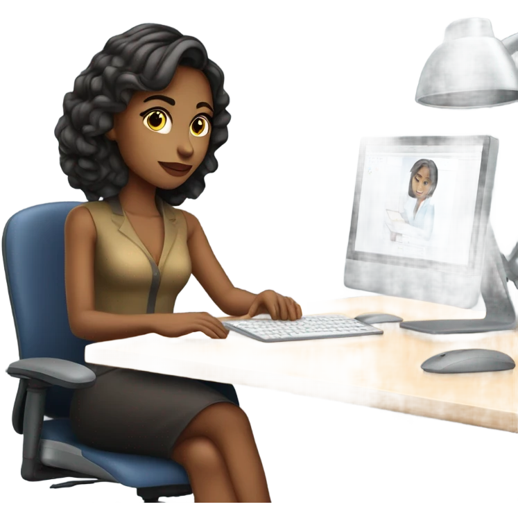beautiful girl working in an office emoji
