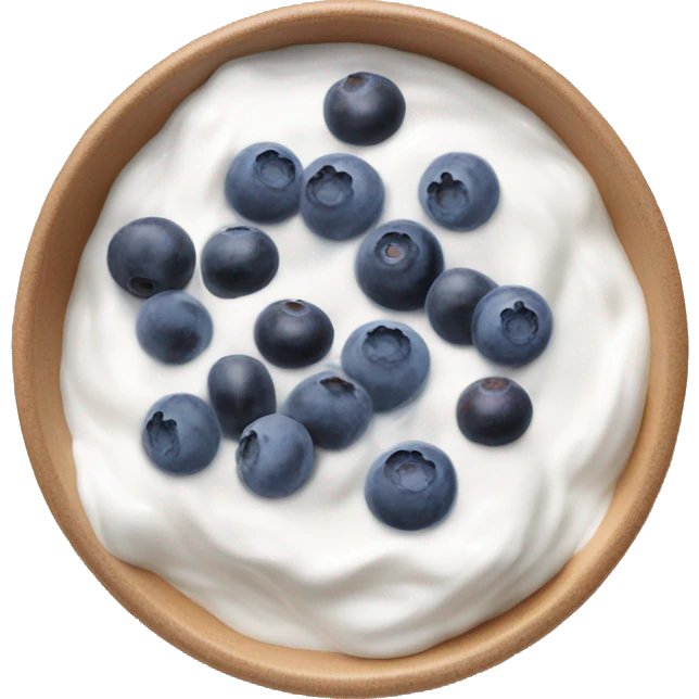 Bowl of Greek yogurt and blueberries emoji