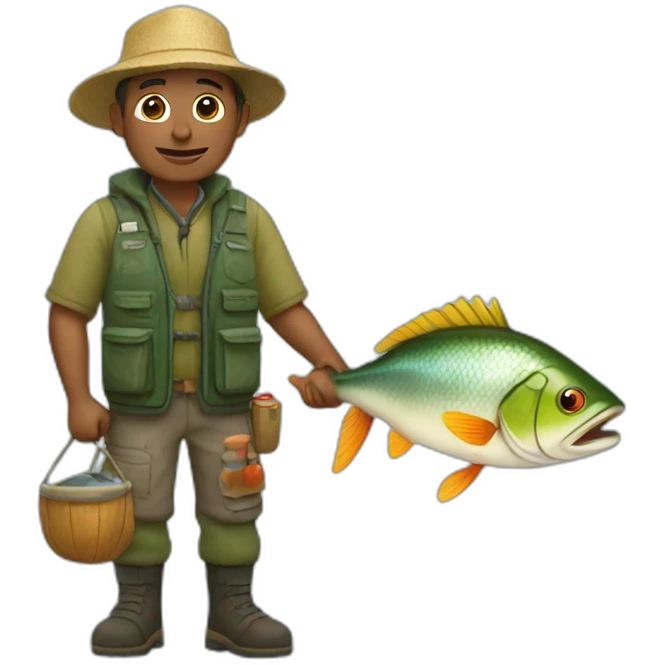 fisherman with fish emoji