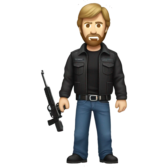 Chuck Norris with a weapon jacket emoji