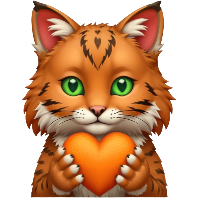 Bobcat holding a heart  emoji