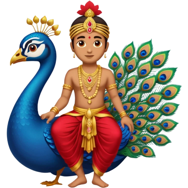lord murugan with peacock emoji