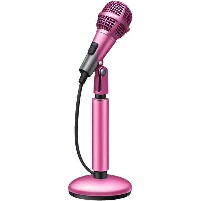 Standing mic in pink emoji