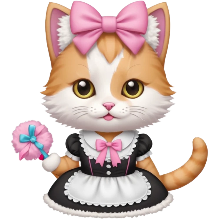 Kitten in a maid outfit  emoji
