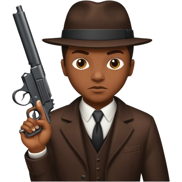 African American gangster terrorist with a gun emoji