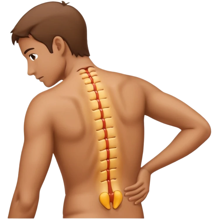 back pain, focus on humen back emoji
