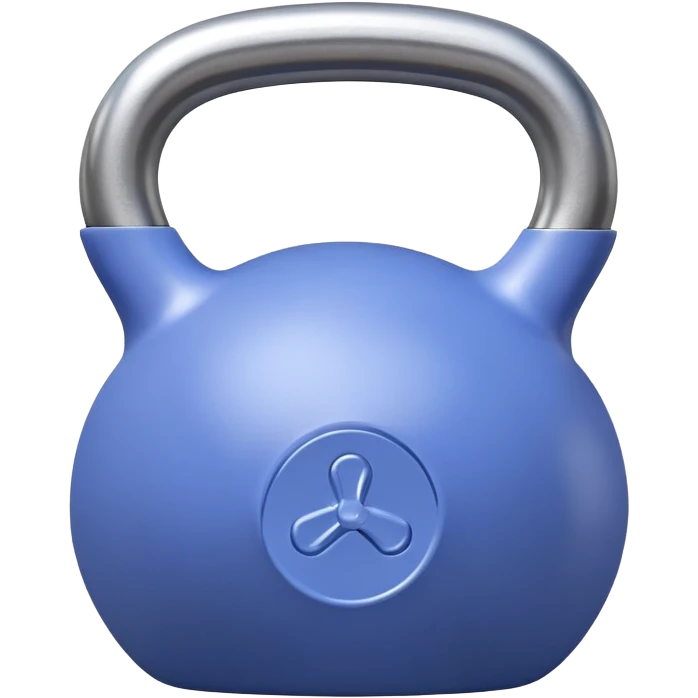 periwinkle kettlebell, sleek minimal emoji
