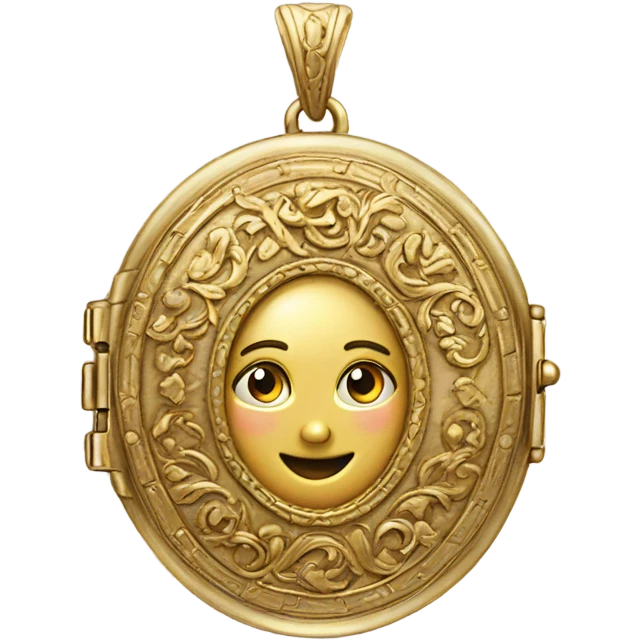 antique gold locket emoji