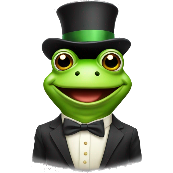 happyfrog with silly hat and bowtie emoji